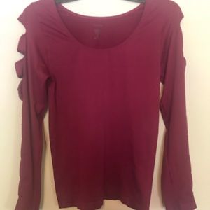 Venus burgundy top cutout sleeves